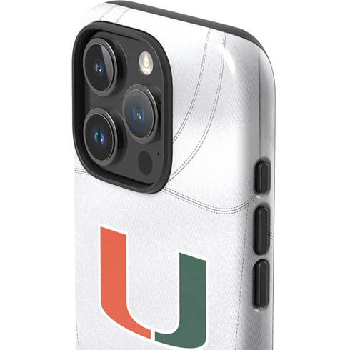 University of Miami White Jersey iPhone 16 Pro Impact Case